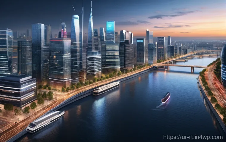 스마트시티 디자인의 중요성과 필수 요소 - Here are three detailed image generation prompts for a smart city concept: