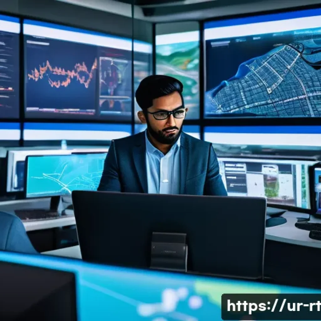 스마트시티 디자인에서의 협업 플랫폼 - A modern smart city control room scene showing diverse urban planners and engineers of South Asian d...