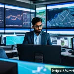 Home 22 스마트시티 디자인에서의 협업 플랫폼 - A modern smart city control room scene showing diverse urban planners and engineers of South Asian d...