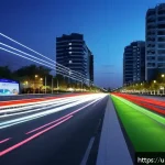 Home 23 스마트시티 디자인과 기술 혁신 사례 - A vibrant urban scene of Islamabad showcasing a smart city environment: streets equipped with IoT-en...